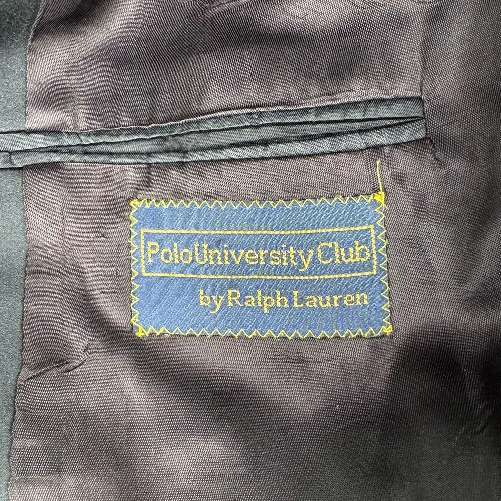Polo University Club Tuxedo Jacket 42 S Black Wool Luxury Designer Ralph Lauren